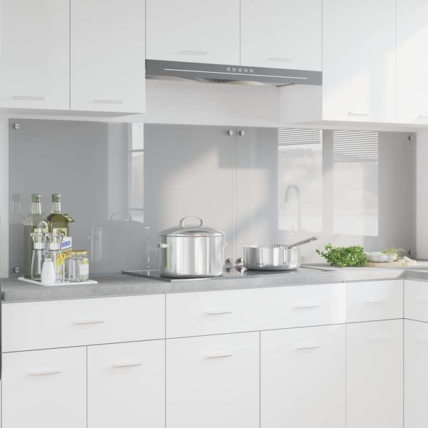 vidaXL Kuchynský obklad 2 pcs Svetlosivá 100 x 60 cm tvrdené sklo