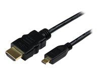 HDMI kábel s ethernetom - HDMI samec na 19 pin micro HDMI Type D samec - 2 m - čierna