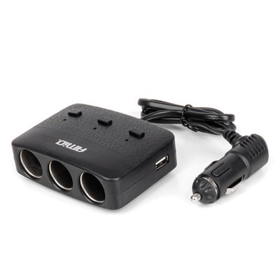 Predlžovacia zásuvka 2x USB-A ON/OFF LED 12/24V 100W 70cm AMiO-04363