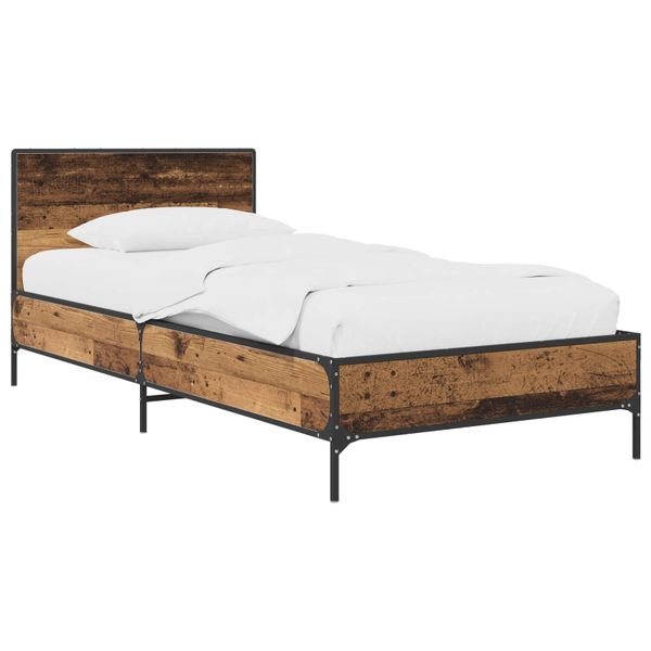vidaXL Rám postele s čelom Staré drevo 80 x 200 cm Kompozitné drevo