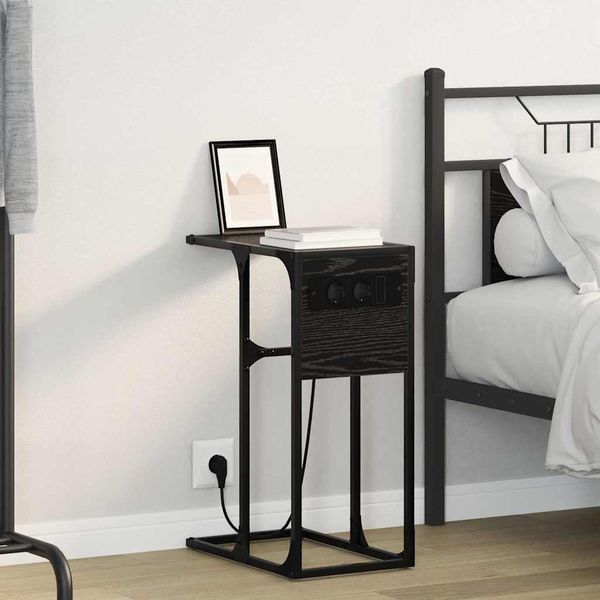 vidaXL Nočný stolík Čierny dub 41,5 x 26 x 60,5 cm Kompozitné drevo