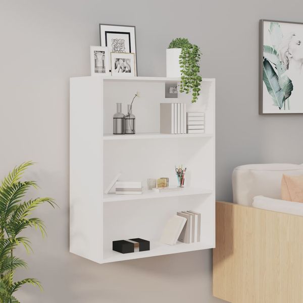 vidaXL Závesná nástenná skrinka biela 69,5x32,5x90 cm