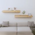 vidaXL Nástenné skrinky 2 ks 80x12x9 cm masívna borovica