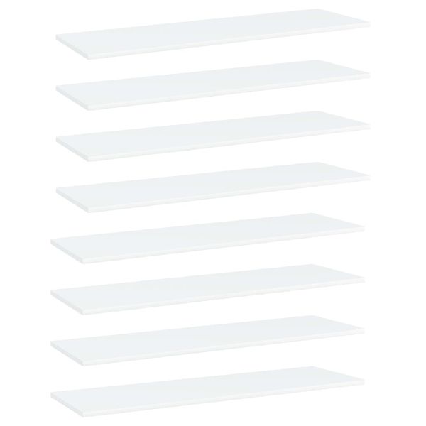 vidaXL Prídavné police 8 ks, biele 100x30x1,5 cm, drevotrieska