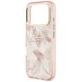 Puzdro Guess Magsafe Pc TPU Jungle Tonal Pattern s potlačeným logom, trojuholníkom a kovovým rámčekom fotoaparátu pre iPhone 17 Pro ružové