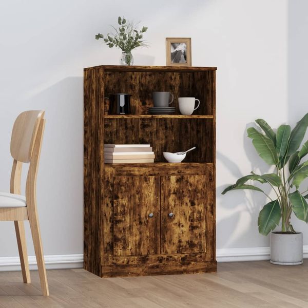 vidaXL Vysoká skrinka dymový dub 60x35,5x103,5 cm kompozitné drevo