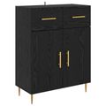 vidaXL Highboard Čierny dub 69,5 x 34 x 180 cm Kompozitné drevo