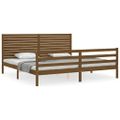 vidaXL Posteľný rám s čelom medovo-hnedý 200x200 cm masívne drevo