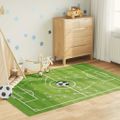 vidaXL Detský koberec zelený 160x230 cm futbal umývateľný