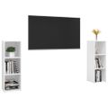 vidaXL TV skrinky 2 ks vysokolesklé biele 107x35x37 cm drevotrieska