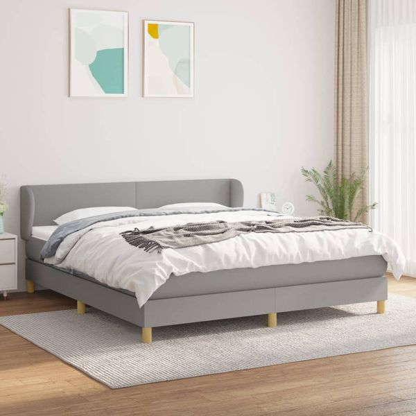 vidaXL Boxspring posteľ s matracom svetlosivá 100x200 cm látka