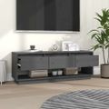 vidaXL TV skrinka sivá 110,5x34x40 cm masívna borovica