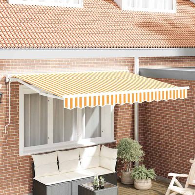 vidaXL Rám markízy Žltá a biela 250 x 200 cm Polyester s PU povrchom