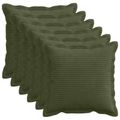 vidaXL Poťah na podložku 6 ks HOUTEN Zelená 40 x 40 cm manšestr