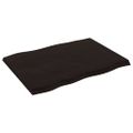 vidaXL Stolová doska tmavohnedá 80x60x(2-4)cm ošetrený masív hrany
