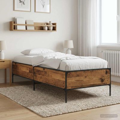 vidaXL Rám postele Staré drevo 80 x 200 cm Kompozitné drevo