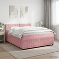 vidaXL Posteľ boxspring s matracom Ružová 180 x 200 cm Zamat