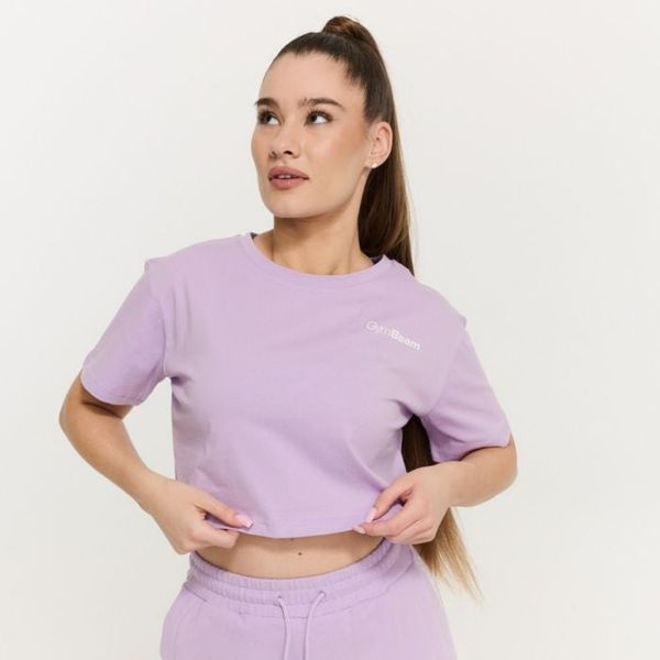 Dámske tričko Cropped Limitless Lavender - GymBeam, veľkosť XL, veľkosť oblečenia XL, 100% bavlna