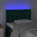vidaXL Čelo postele s LED tmavozelené 80x7x78/88 cm zamat