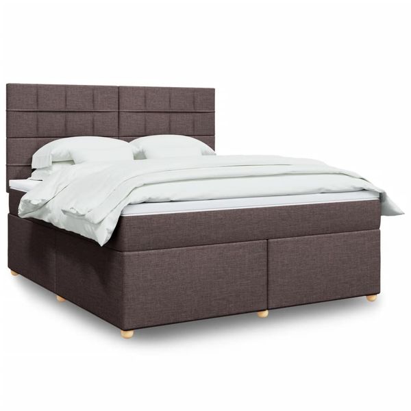 vidaXL Boxspring posteľ s matracom tmavohnedá 180x200 cm látka