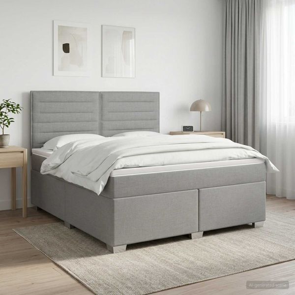 vidaXL Posteľ boxspring s matracom Svetlosivá 140 x 200 cm Látka