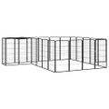 vidaXL Ohrádka pre psov 22 panelov čierna 50x100 cm práškovaná oceľ