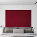 vidaXL Nástenné panely 12 ks vínovo-červené 90x30 cm zamat 3,24 m²