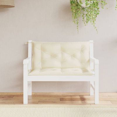 vidaXL Podložky na záh. lavičku 2ks krémové 100x50x7cm oxfordská látka