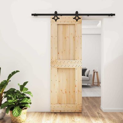 vidaXL Posuvné dvere Prírodná a čierna 70 x 210 cm