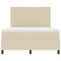 vidaXL Posteľ s pružinovým rámom s matracmi Krémová 140 x 190 cm látka
