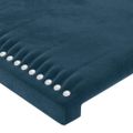vidaXL Čelo postele s LED tmavomodré 93x16x78/88 cm zamat