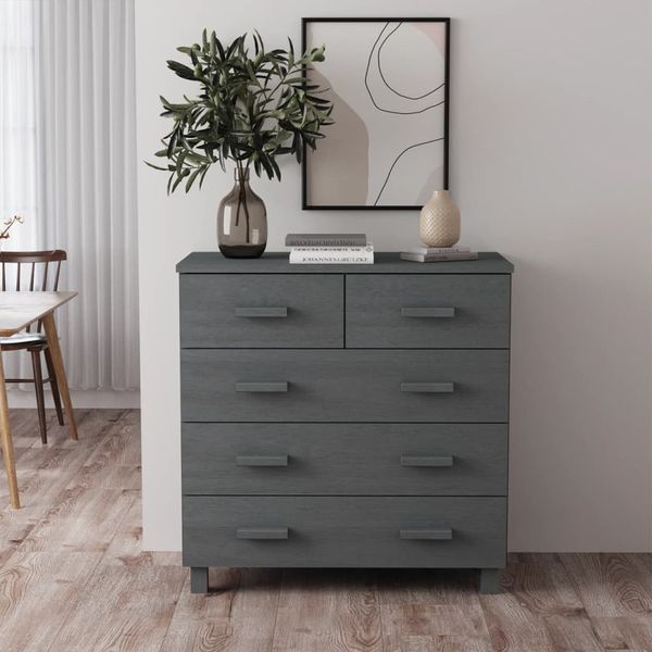 vidaXL Komoda HAMAR, tmavosivá 79x40x80 cm, borovicový masív