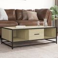 vidaXL Konferenčný stolík dub sonoma 100x57x35 cm kompozit.drevo a kov