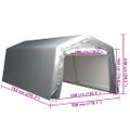vidaXL Úložný stan 370x750 cm oceľový sivý