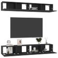 vidaXL TV skrinky 4 ks, čierne 100x30x30 cm, kompozitné drevo