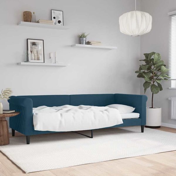 vidaXL Denná posteľ modrá 80x200 cm zamat