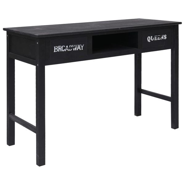 vidaXL Konzolový stolík čierny 110x45x76 cm drevený