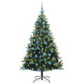 vidaXL Umelý skladací vianočný stromček 300 LED diód Zelená 180 cm