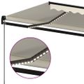 vidaXL Manuálna zaťahovacia markíza s LED diódami 400x300 cm krémová