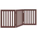 vidaXL Brána pre psa skladacia 3 panely hnedá 150 cm topoľové drevo