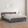 vidaXL Boxspring posteľ s matracom sivá 180x200 cm umelá koža