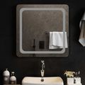 vidaXL Zrkadlo do kúpeľne s LED Priehľadná 60 x 60 cm tvrdené sklo