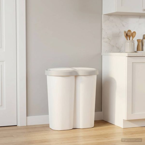 vidaXL Odpadkový kôš Biela 48 x 30 x 51 cm PP