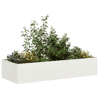 VidaXL kvetináč Biely 200x80x40 cm Oceľ