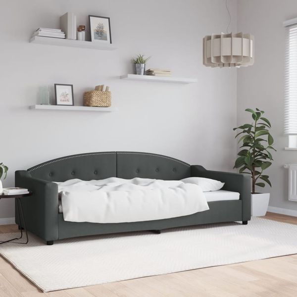 vidaXL Posteľný rám tmavosivý 90x200 cm látka