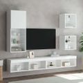 vidaXL 5-dielne TV nástenné skrinky s LED biele kompozitné drevo