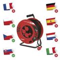 Predlužovací kábel EMOS P084251 PROFI na bubne 25 m / 4 zásuvky / čierny / guma / 230 V / 1,5 mm2