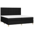vidaXL Posteľ boxsping s matracom a LED čierna 200x200 cm látka