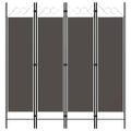 vidaXL Paraván so 4 panelmi, antracitový 160x180 cm