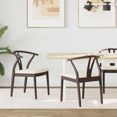 vidaXL Jedálenská stolička 2 pcs Svetlohnedá a svetlá